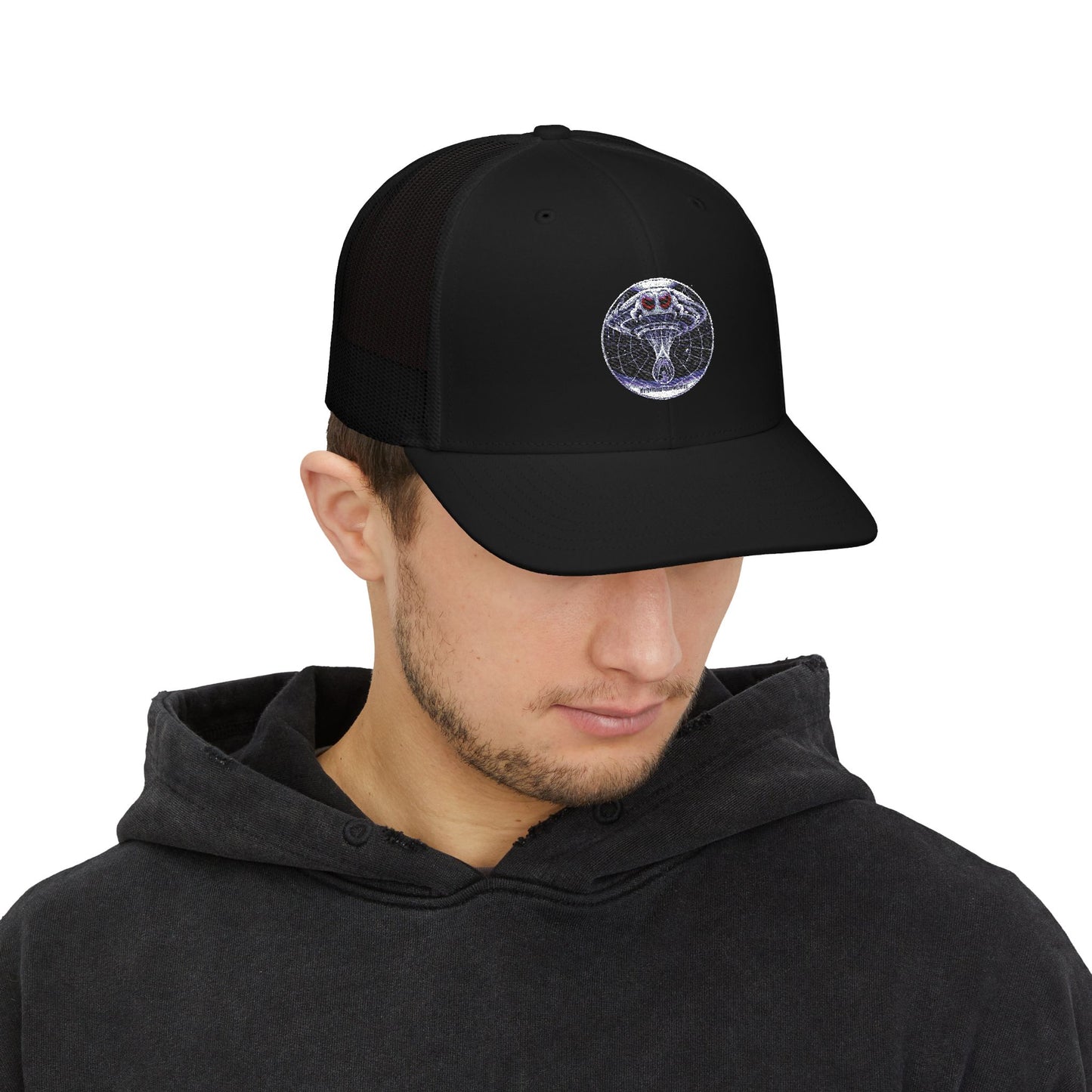 Alien Graphic Snapback Trucker Cap - Cool Embroidered Hat for Trendy Style